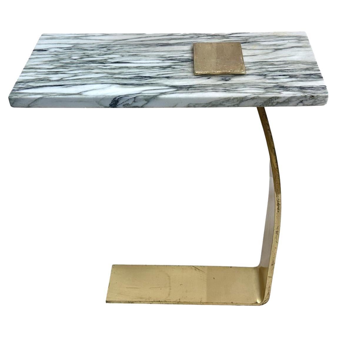 Italian Bronze Table with Marble Top in vendita