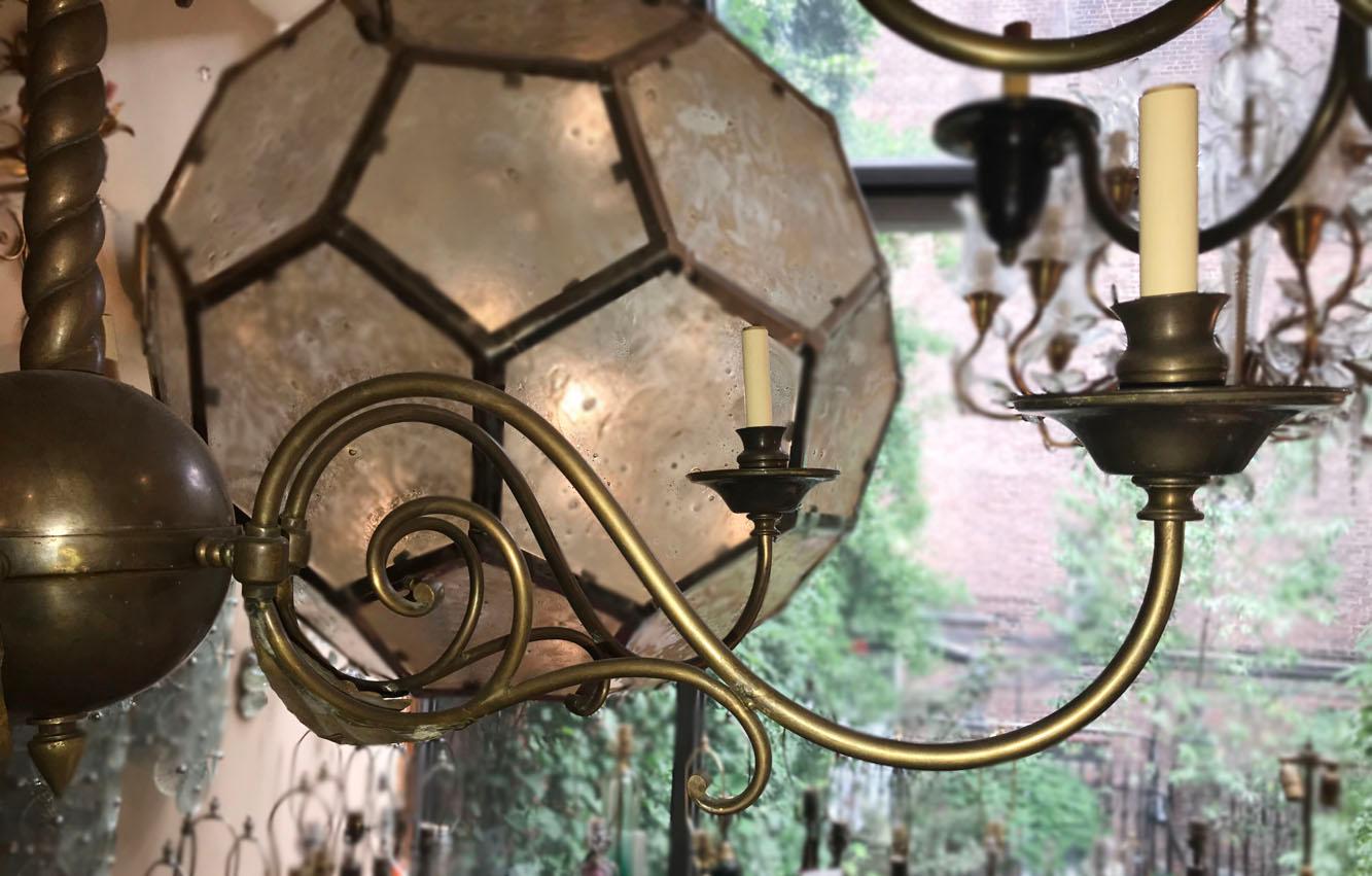 Italian Bronze Three-Tier Chandelier In Good Condition For Sale In New York, NY