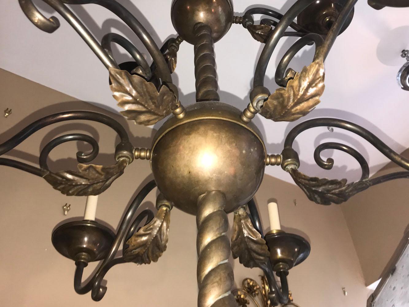 Italian Bronze Three-Tier Chandelier For Sale 3