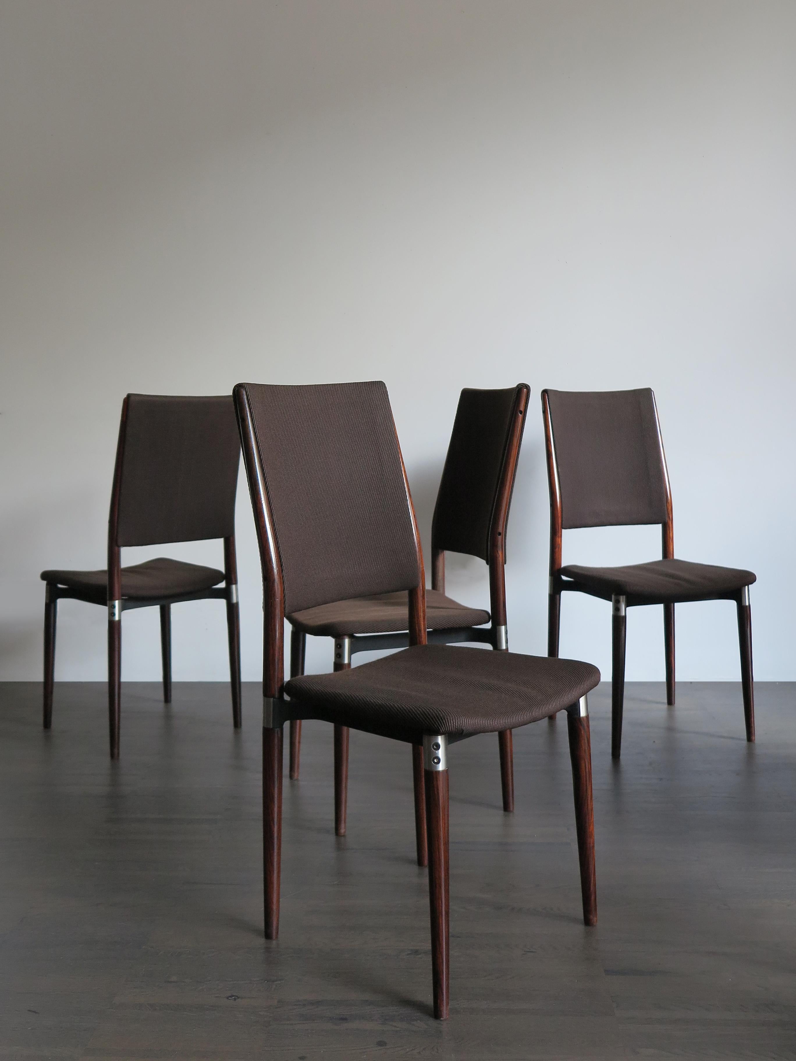 Mid-Century Modern Italian Brown Dining Chairs by Eugenio Gerli for Tecno Model S81, 1950s
