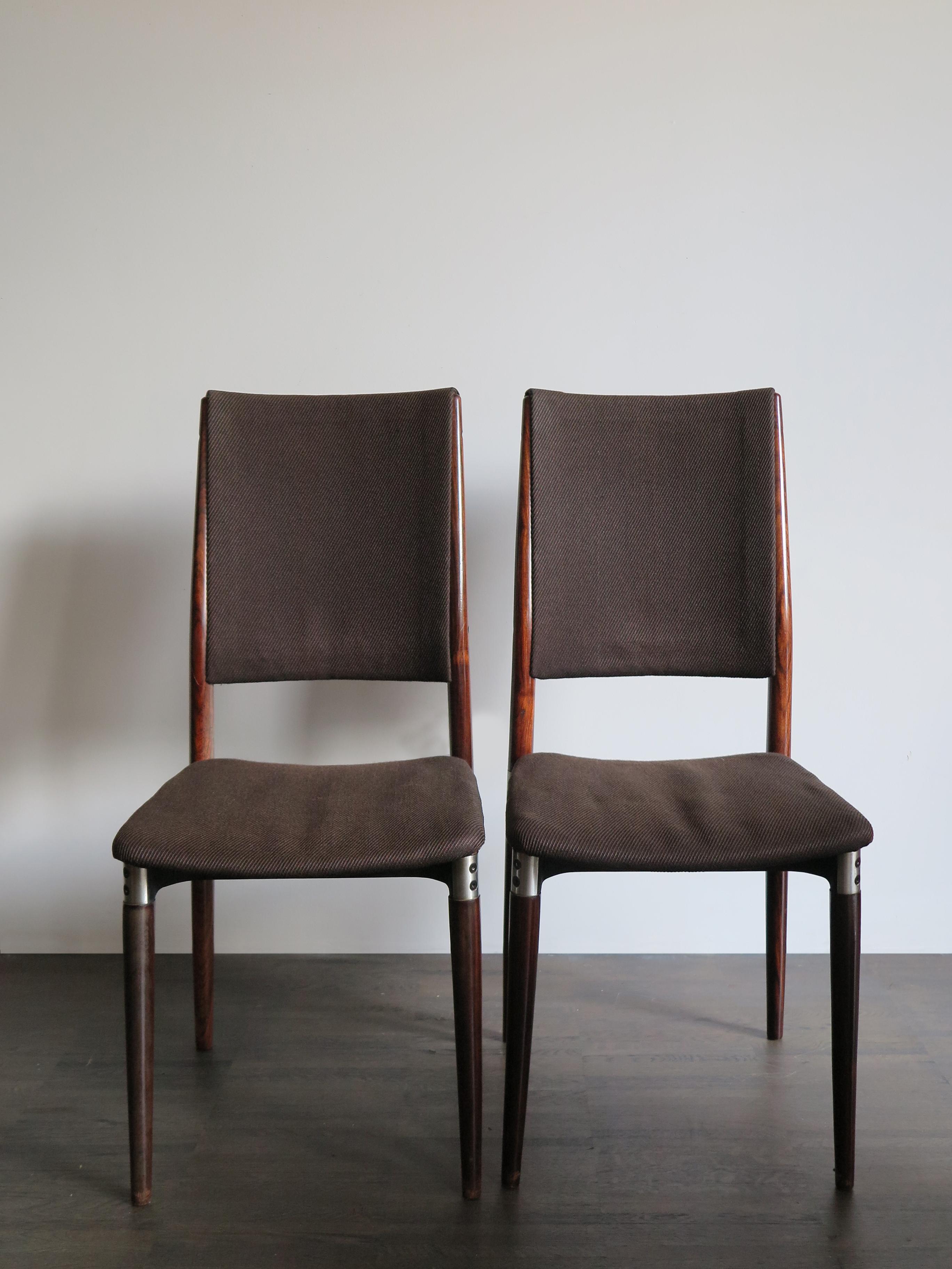 Italian Brown Dining Chairs by Eugenio Gerli for Tecno Model S81, 1950s In Good Condition In Reggio Emilia, IT