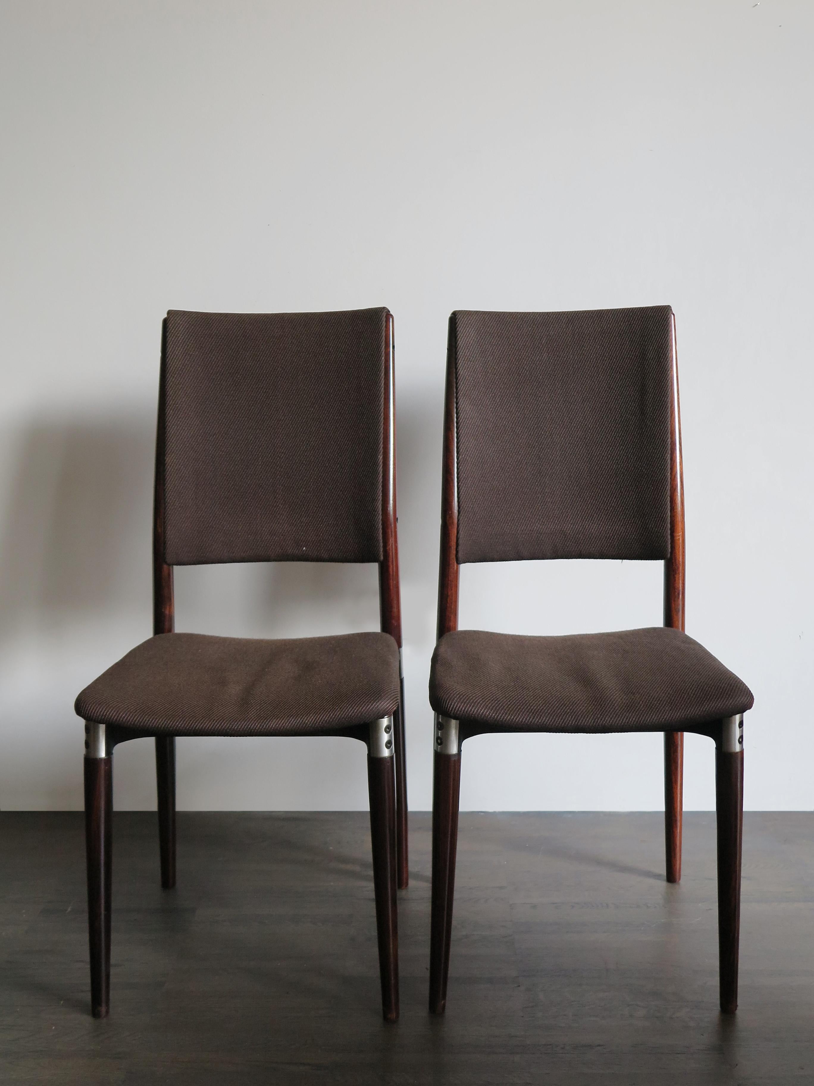 Mid-20th Century Italian Brown Dining Chairs by Eugenio Gerli for Tecno Model S81, 1950s