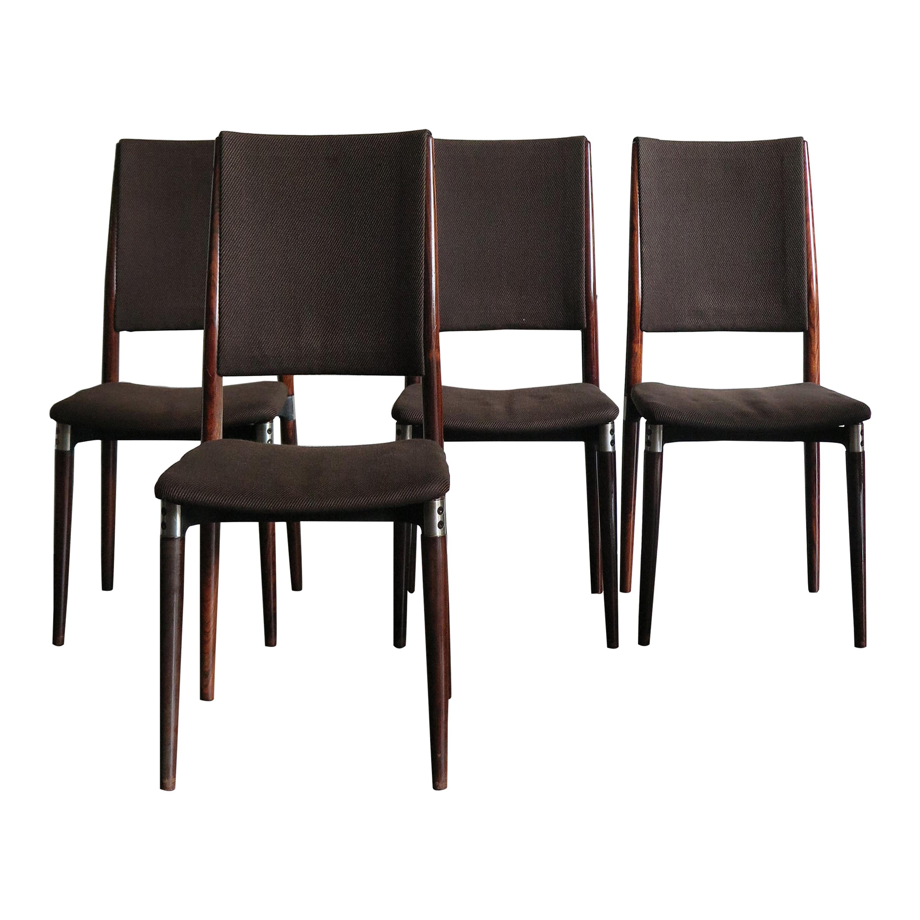 Italian Brown Dining Chairs by Eugenio Gerli for Tecno Model S81, 1950s