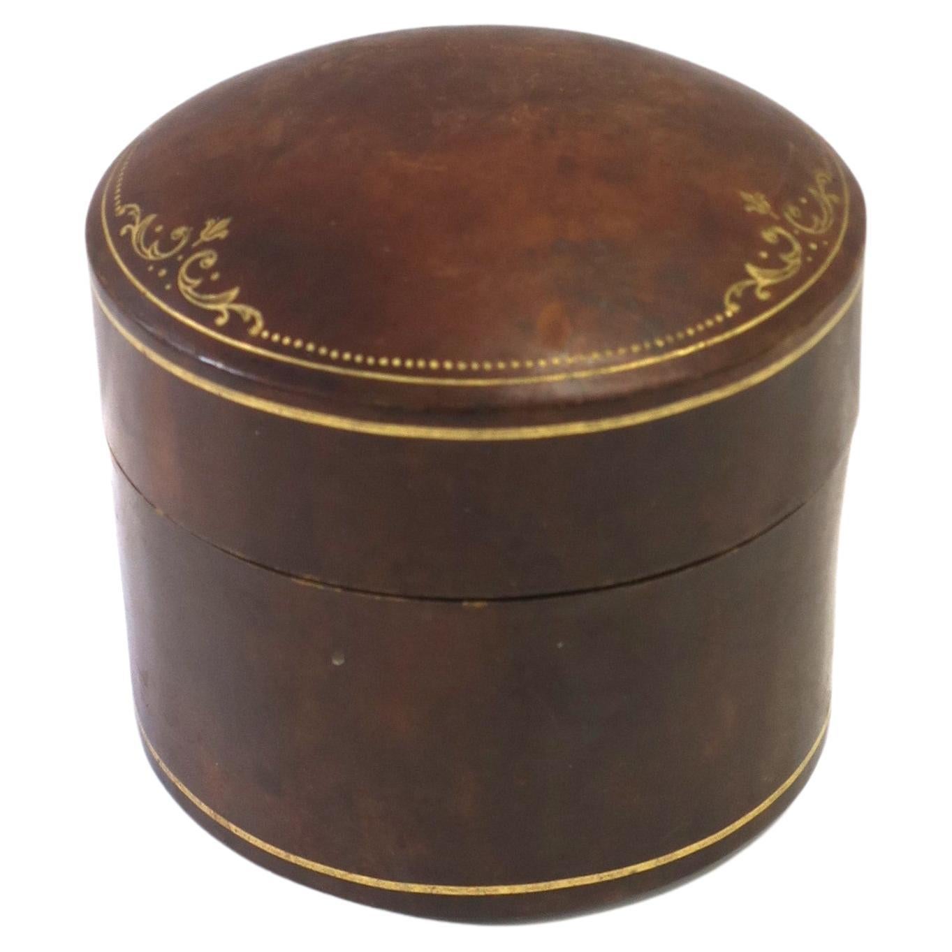 Italian Brown Leather Jewelry Box For Sale