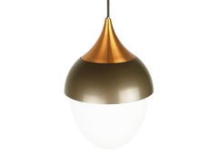 Italian Brown Metal, Copper & Glass Pendant Lamp from Stilnovo, 1960s
