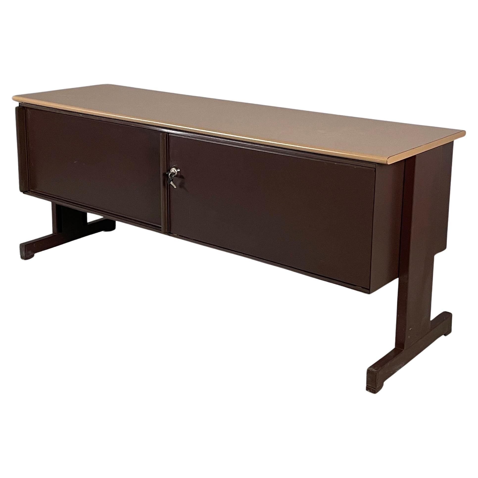 Italian brown metal sideboard Synthesis 45 by Ettore Sottsass for Olivetti 1970s For Sale