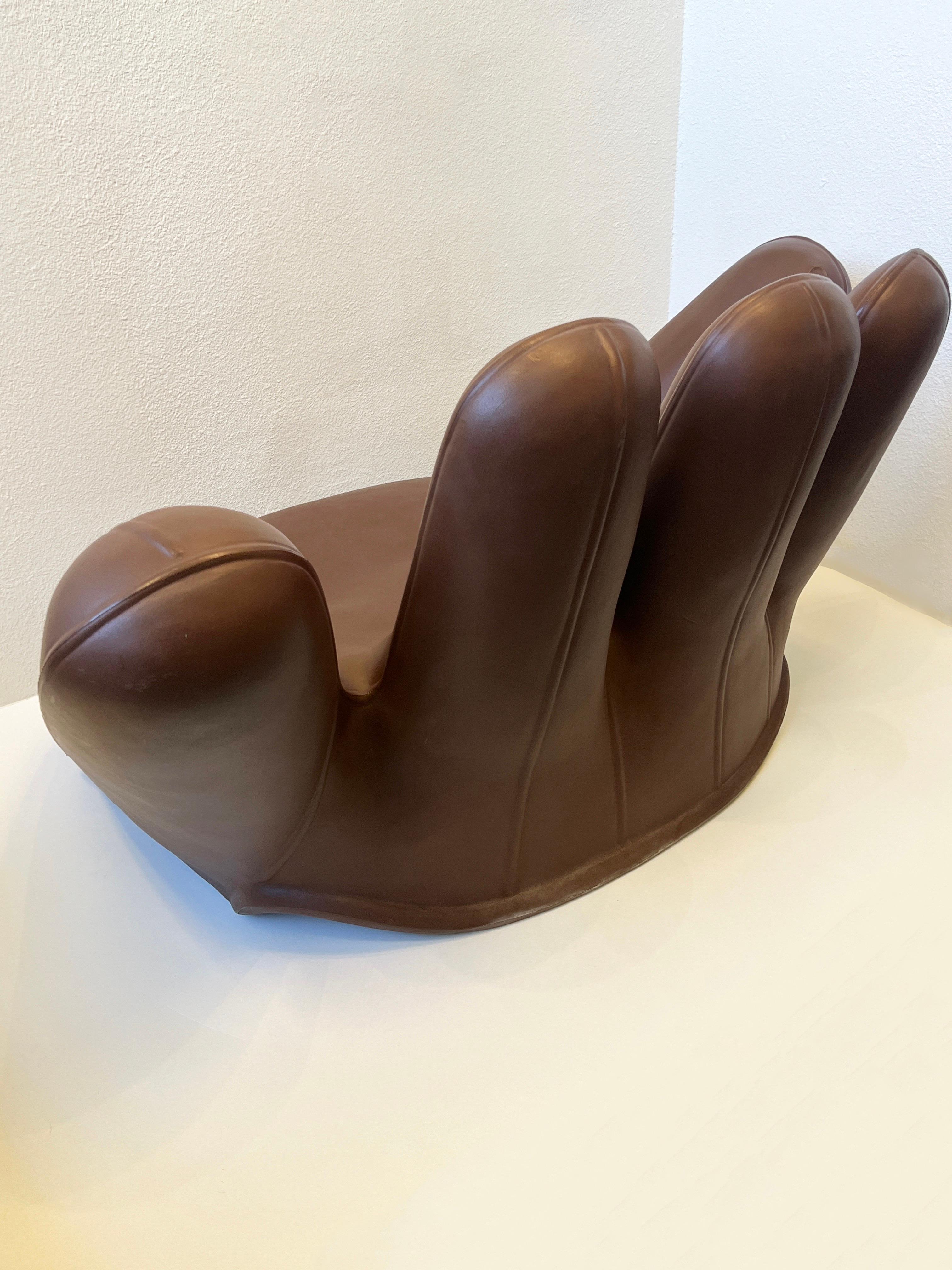 Italian Brown Plastic Joe Chair by Heller In Good Condition For Sale In Palm Springs, CA