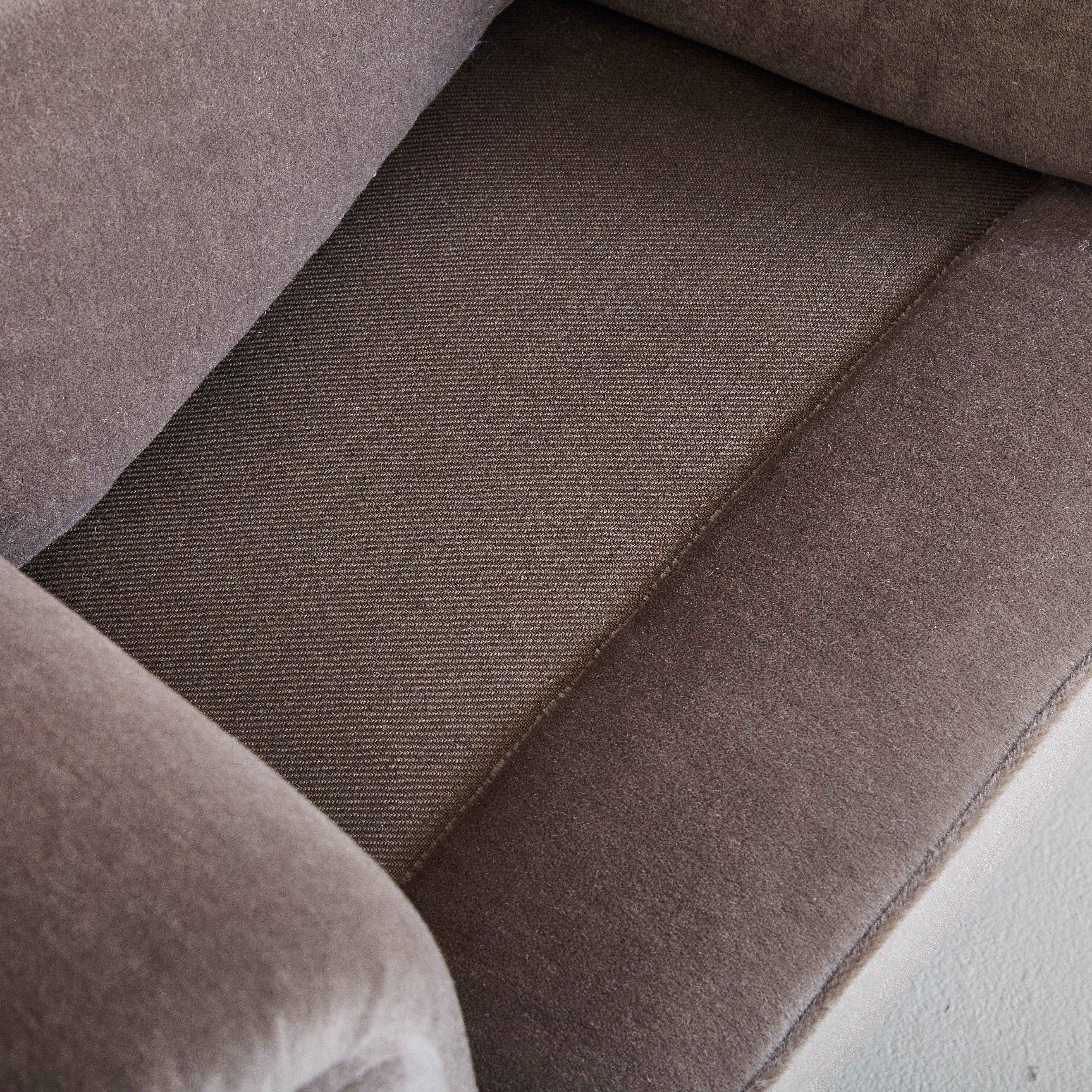 Italian Brown Velvet Wingback Lounge Chair, 1950s - 2 Available For Sale 3