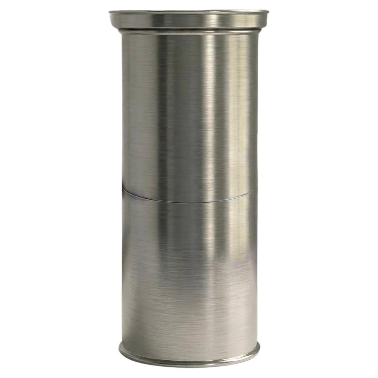 Italian Brushed Metal Column/Pedestal , Contemporary Design, in stock