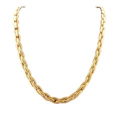 Collana a maglie in oro giallo 18 carati con finitura satinata spazzolata, 17,25 pollici