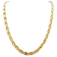 Collana a maglie in oro giallo 18 carati con finitura satinata spazzolata, 17,25 pollici