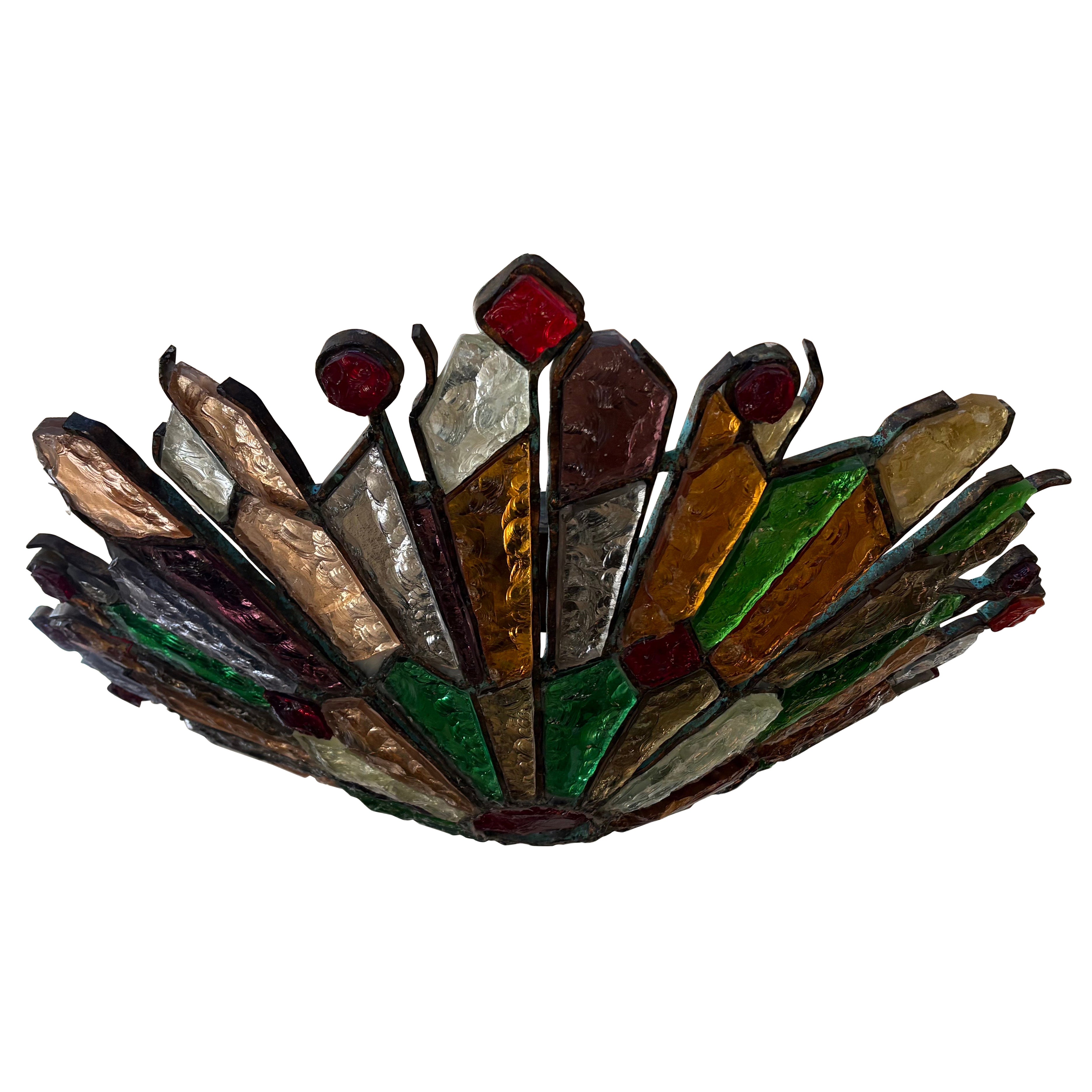 Italian Brutalist Chandelier By Longobard For Poliarte For Sale