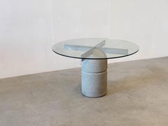 Italian brutalist dining table by Giovanni Offredi for Saporiti Italy