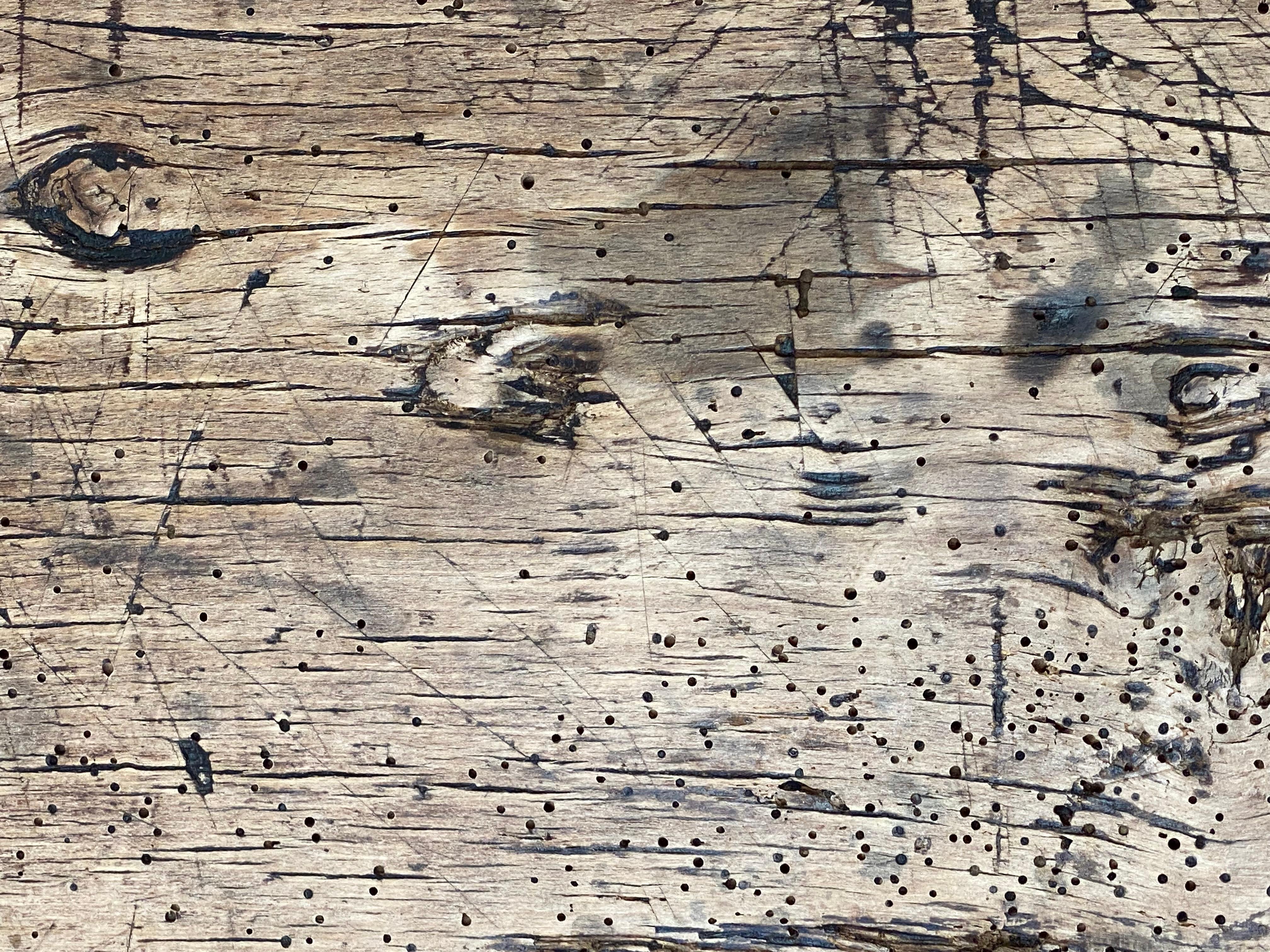 Italian Brutalist Farmers Bench in A Bleached Fruitwood 8