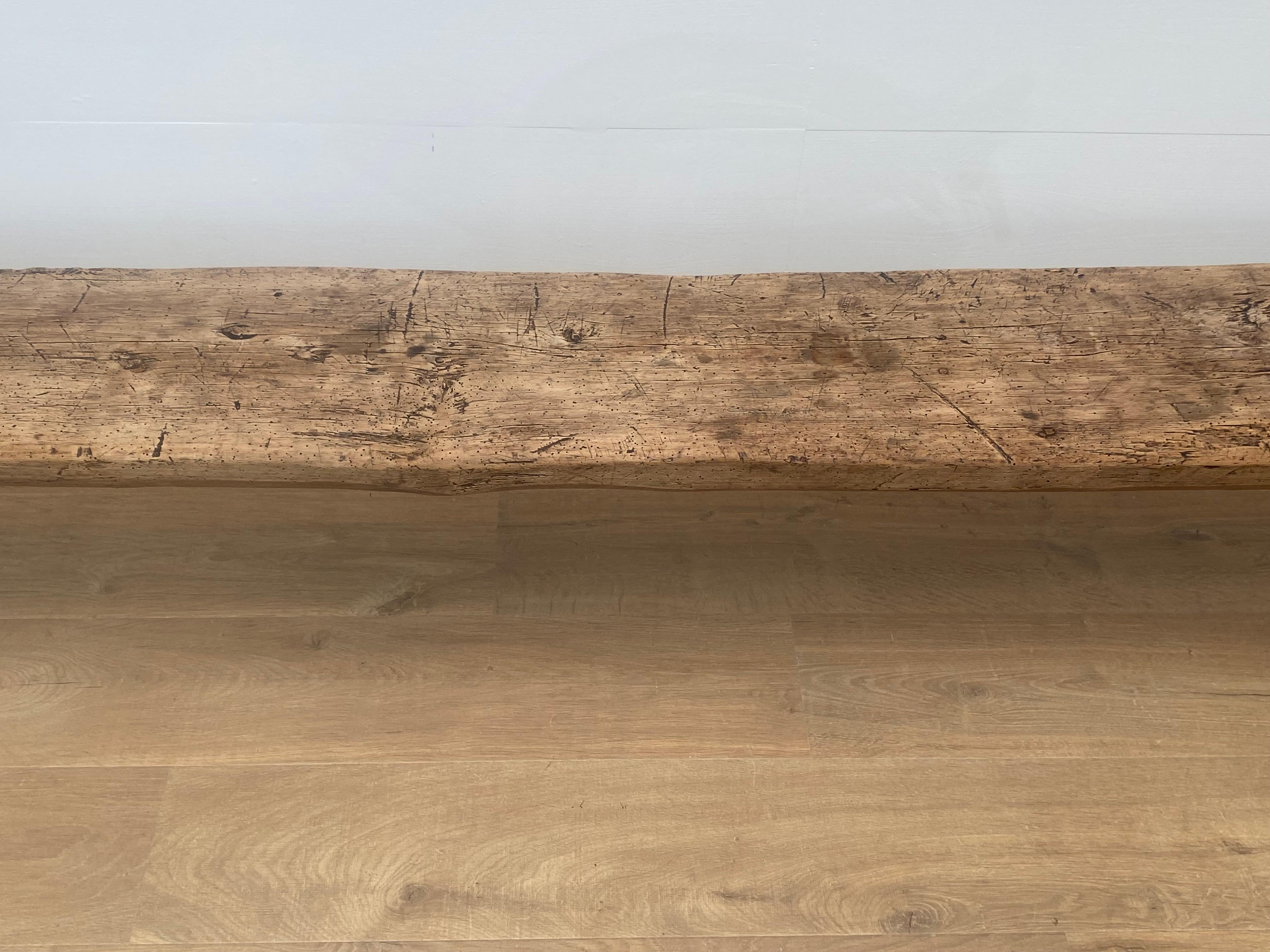 Italian Brutalist Farmers Bench in A Bleached Fruitwood 1