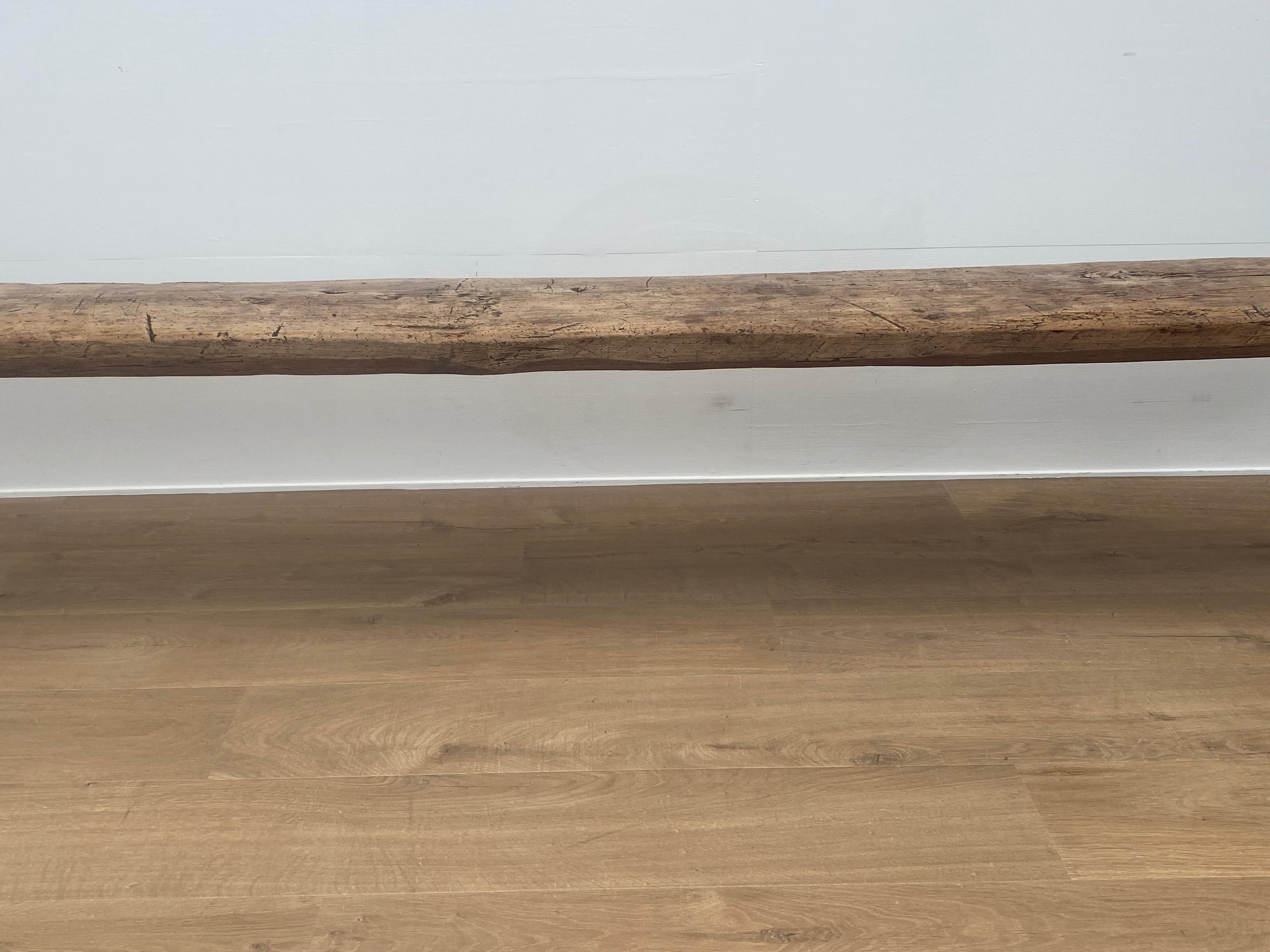 Italian Brutalist Farmers Bench in A Bleached Fruitwood 4