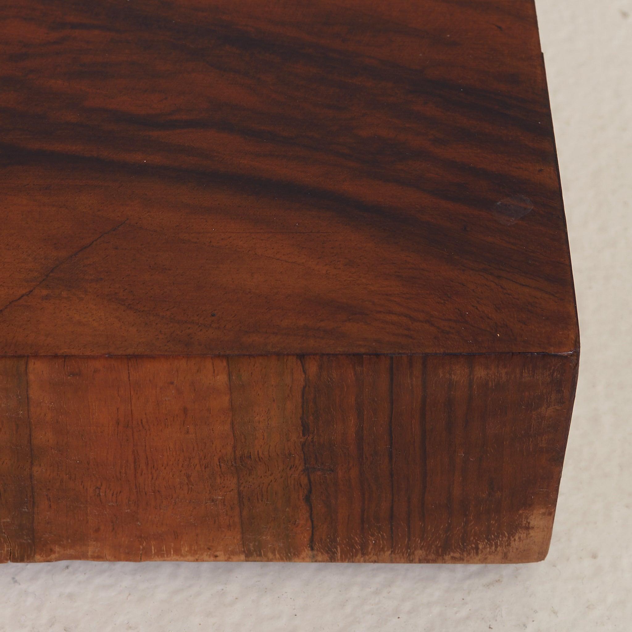 Italian Brutalist Floor Mirror with Embossed Metal + Wood Base, 1970s in vendita 3