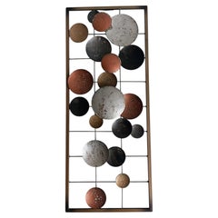 Italian Brutalist Geometric Metal Wall Sculpture, 1970s