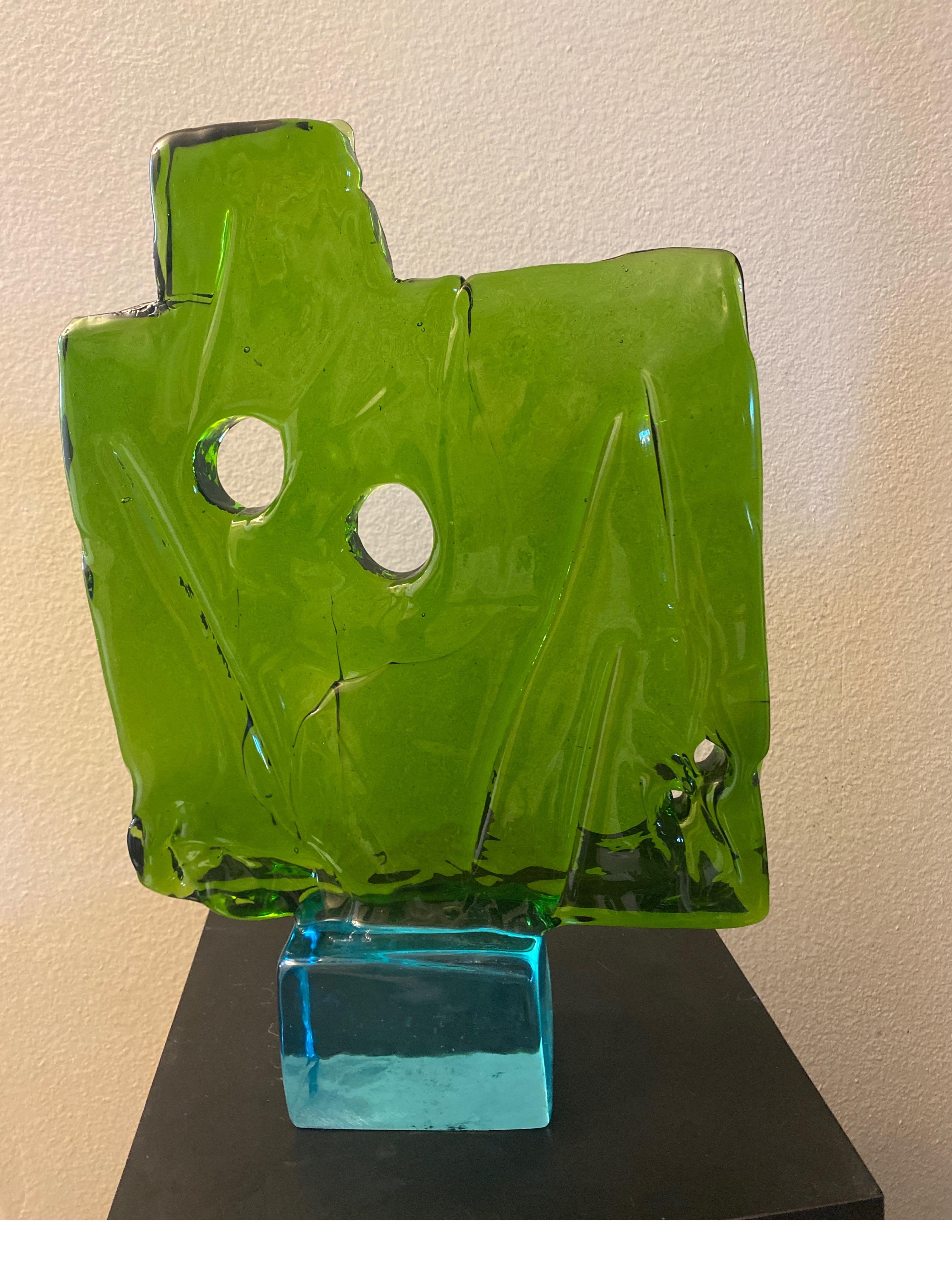 Italian Brutalist Glass Sculpture by Luciano Gaspari for Salviati Murano 7