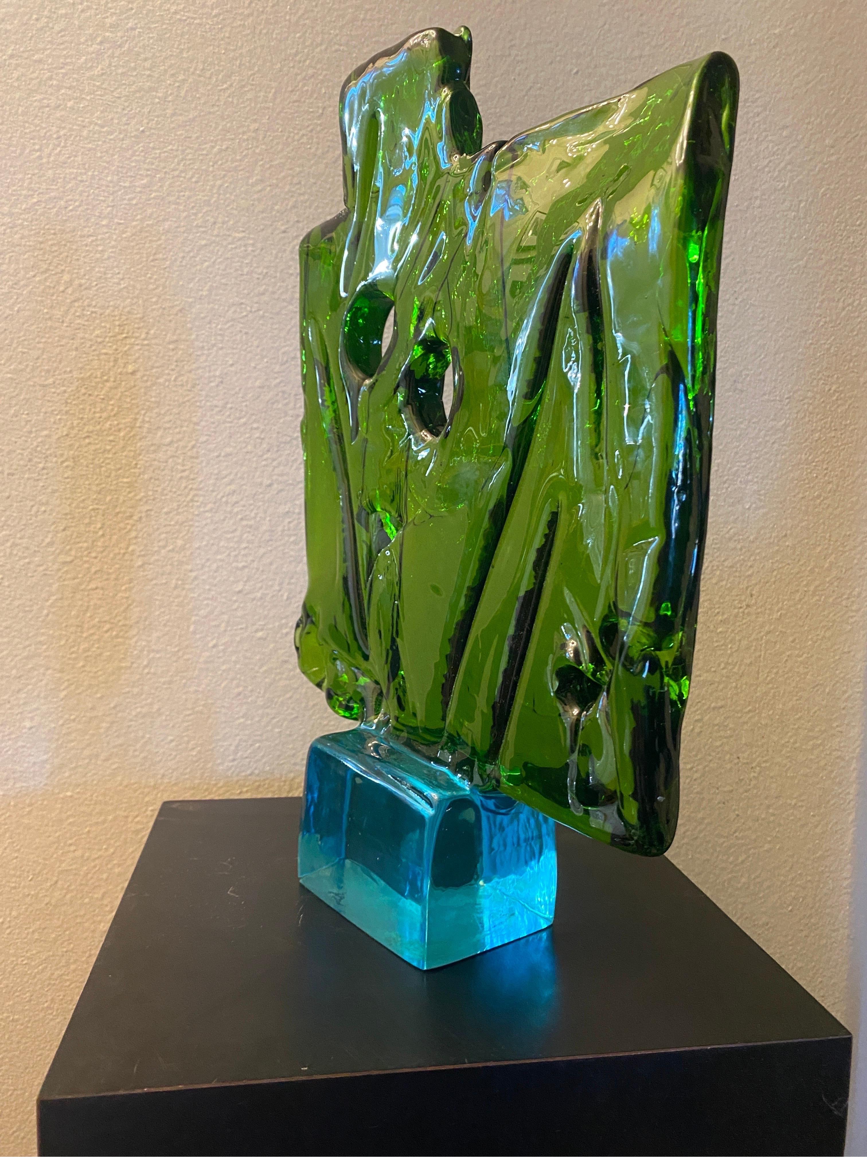 Italian Brutalist Glass Sculpture by Luciano Gaspari for Salviati Murano 1