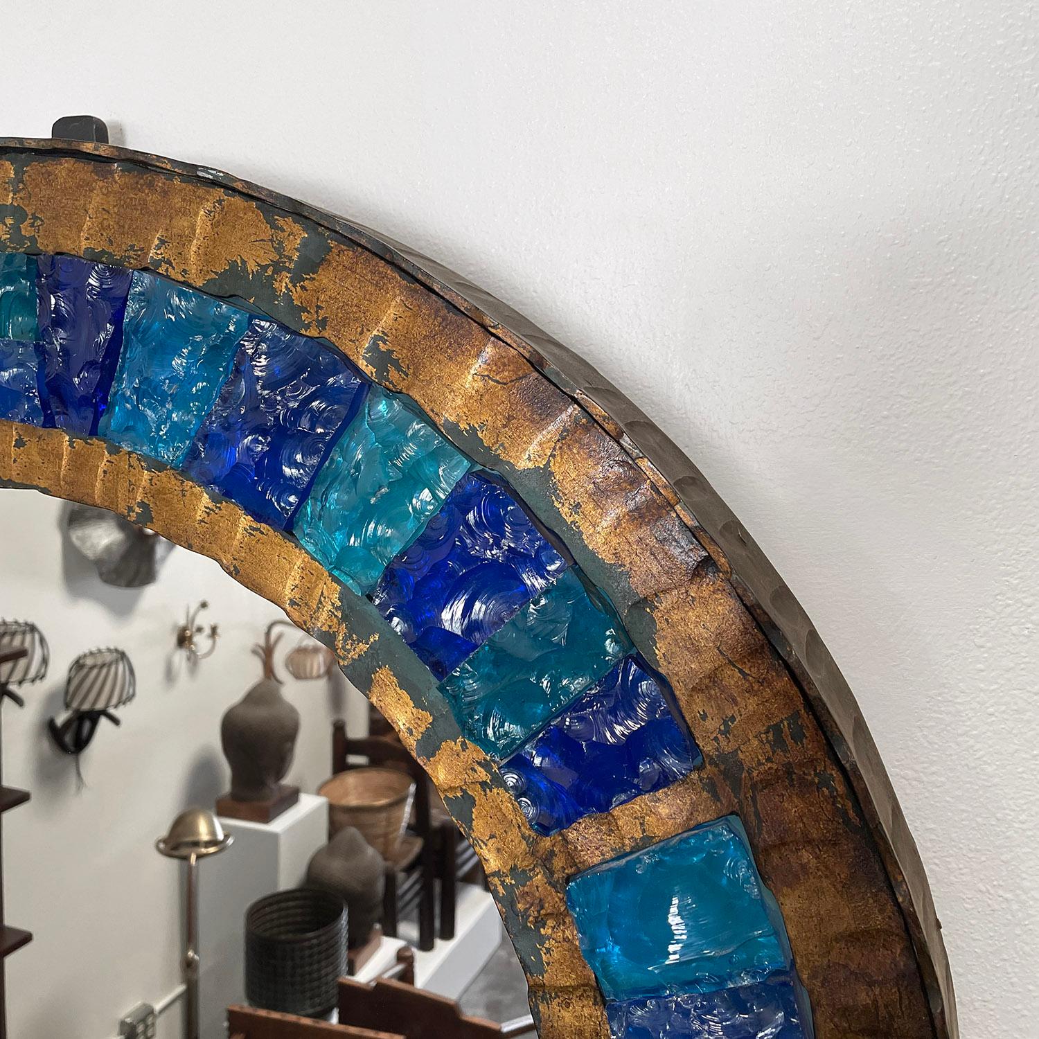 Italian Brutalist Illuminated Wall Mirror For Sale 13