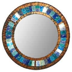Italian Brutalist Illuminated Wall Mirror