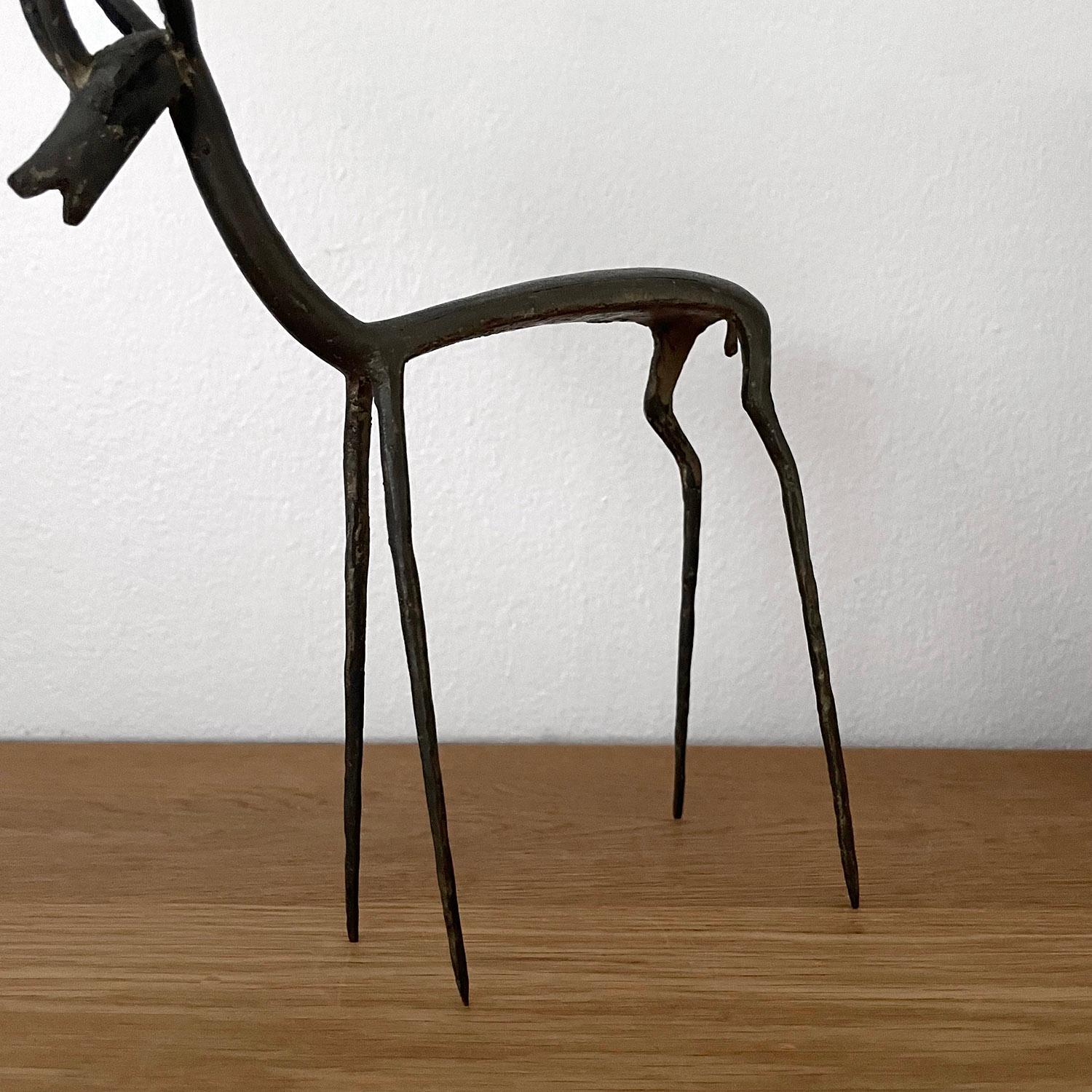 Italian Brutalist Iron Antelope Sculpture  For Sale 7