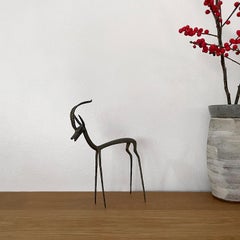 Italian Brutalist Iron Antelope Sculpture