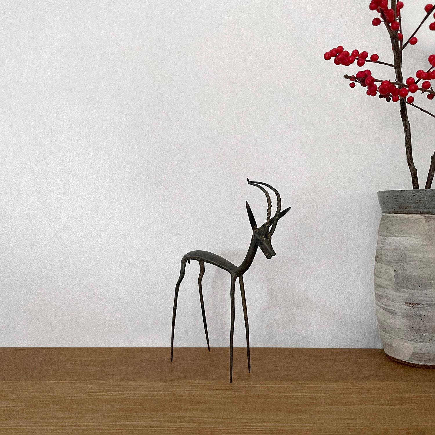 Mid-20th Century Italian Brutalist Iron Antelope Sculpture  For Sale