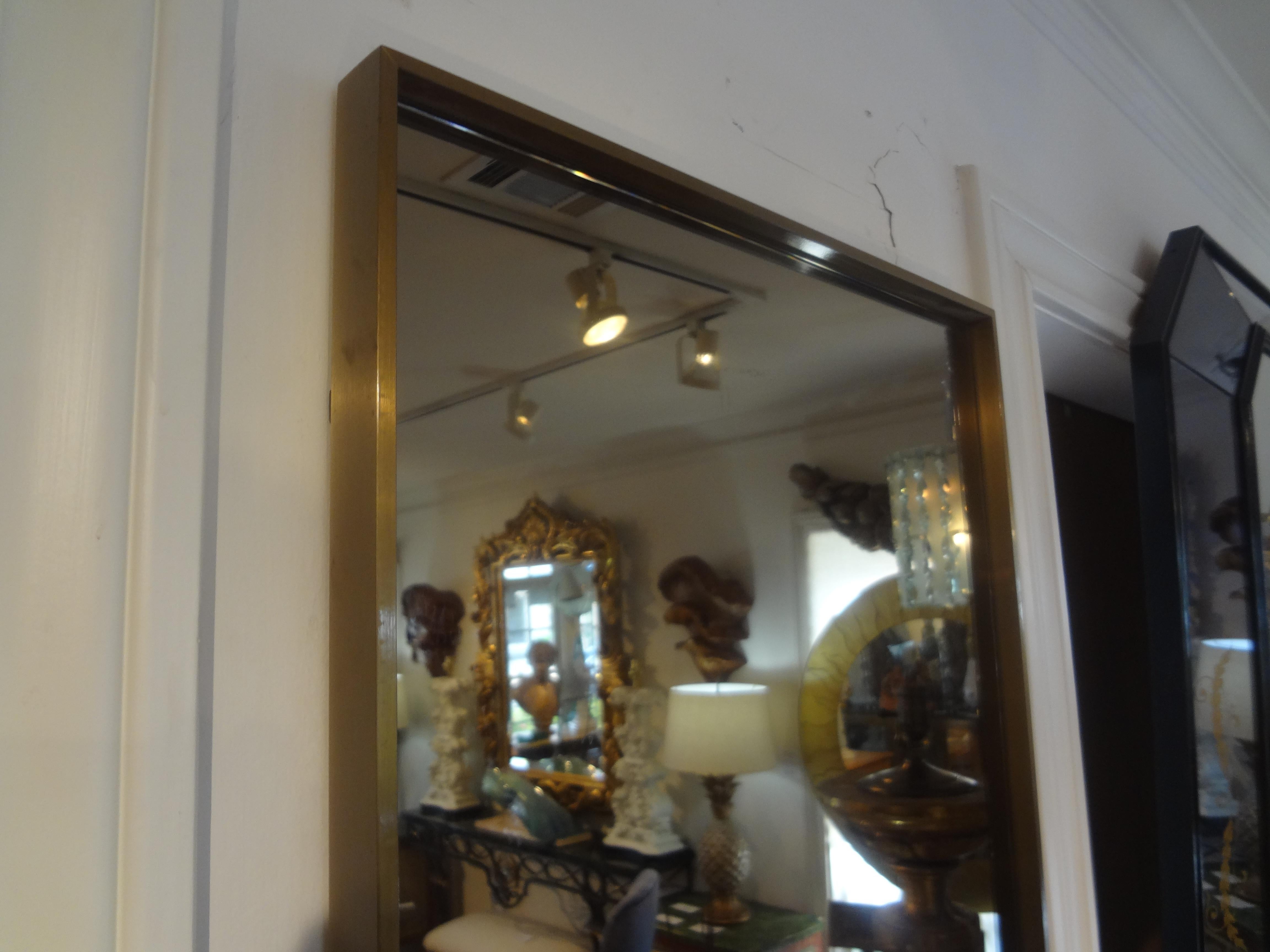 Late 20th Century Italian Brutalist Sculptural Brass Mirror by Luciano Frigerio For Sale