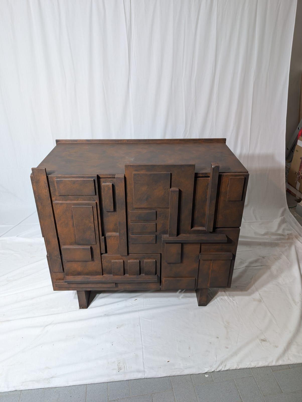Legno Italian Brutalist Sideboard, 90s in vendita