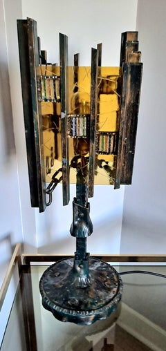 Italian Brutalist Table Lamp Attributed to Biancardi and Jordan Arte