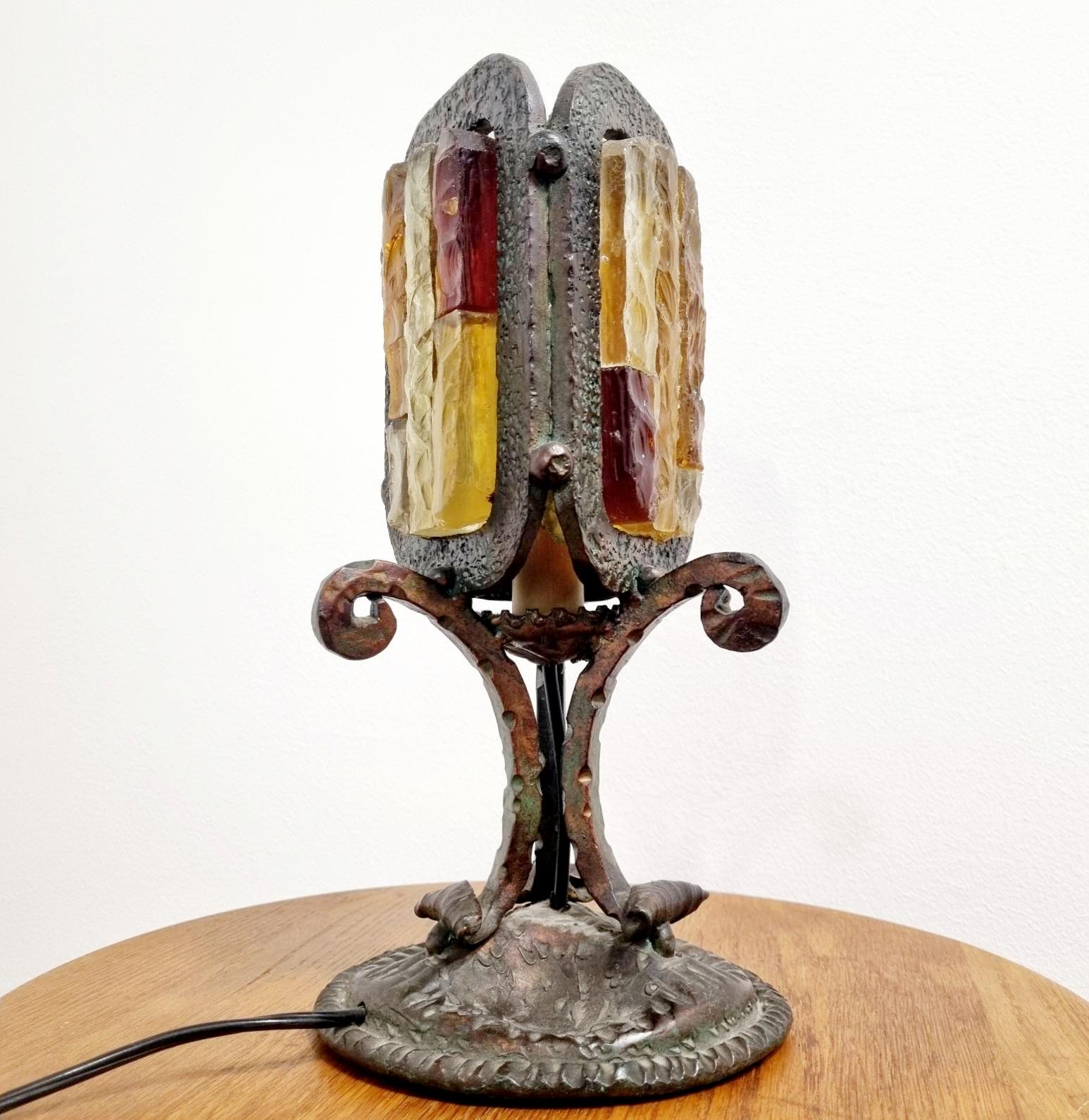 Italian Brutalist Table Lamp by Longobard, Italy 60s For Sale 5