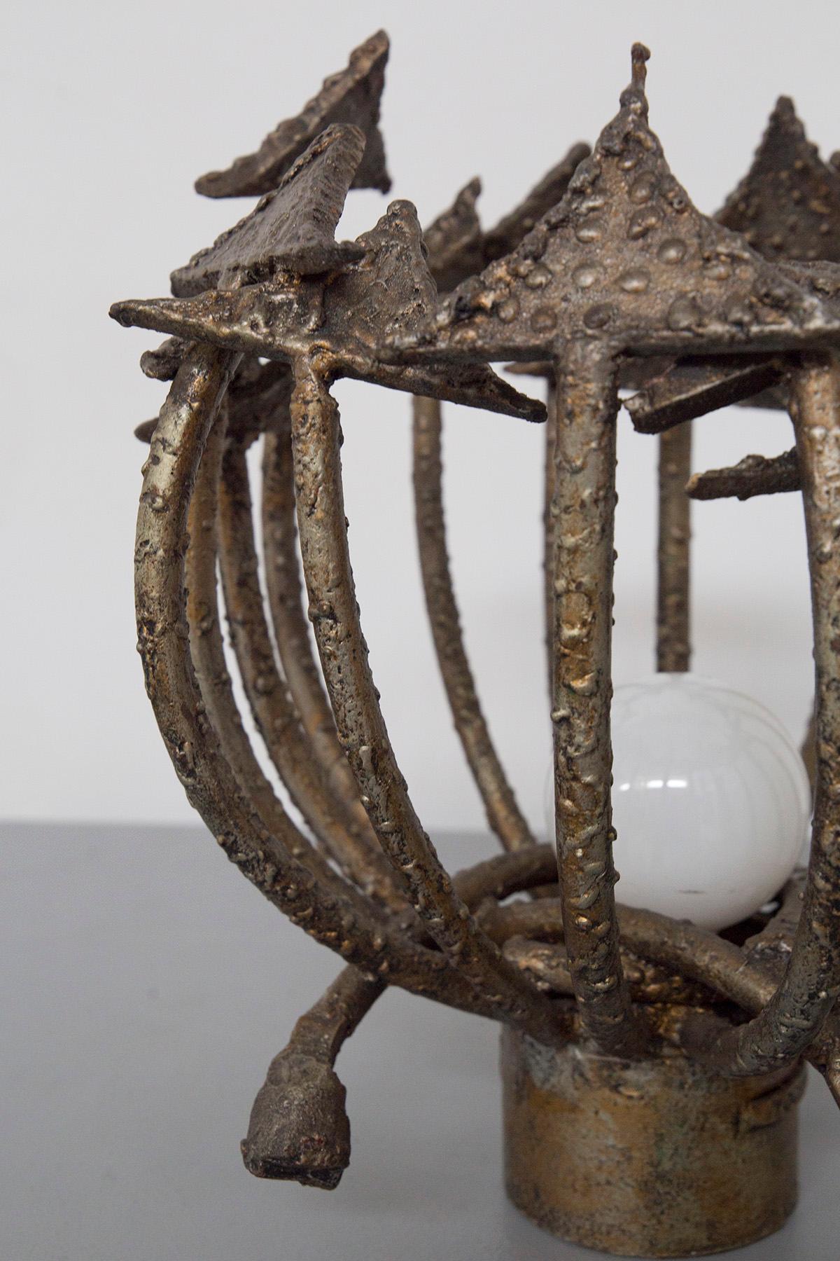 Lampada da tavolo brutalista italiana di Marsura Salvino, firmata in vendita 3