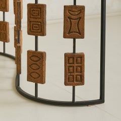 Consola italiana brutalista de terracota y hierro de Mario Giani (Clizia), años 70