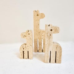 Italian Brutalist Travertine Giraffe Sculptures by Fratelli Mannelli Italy, 1970