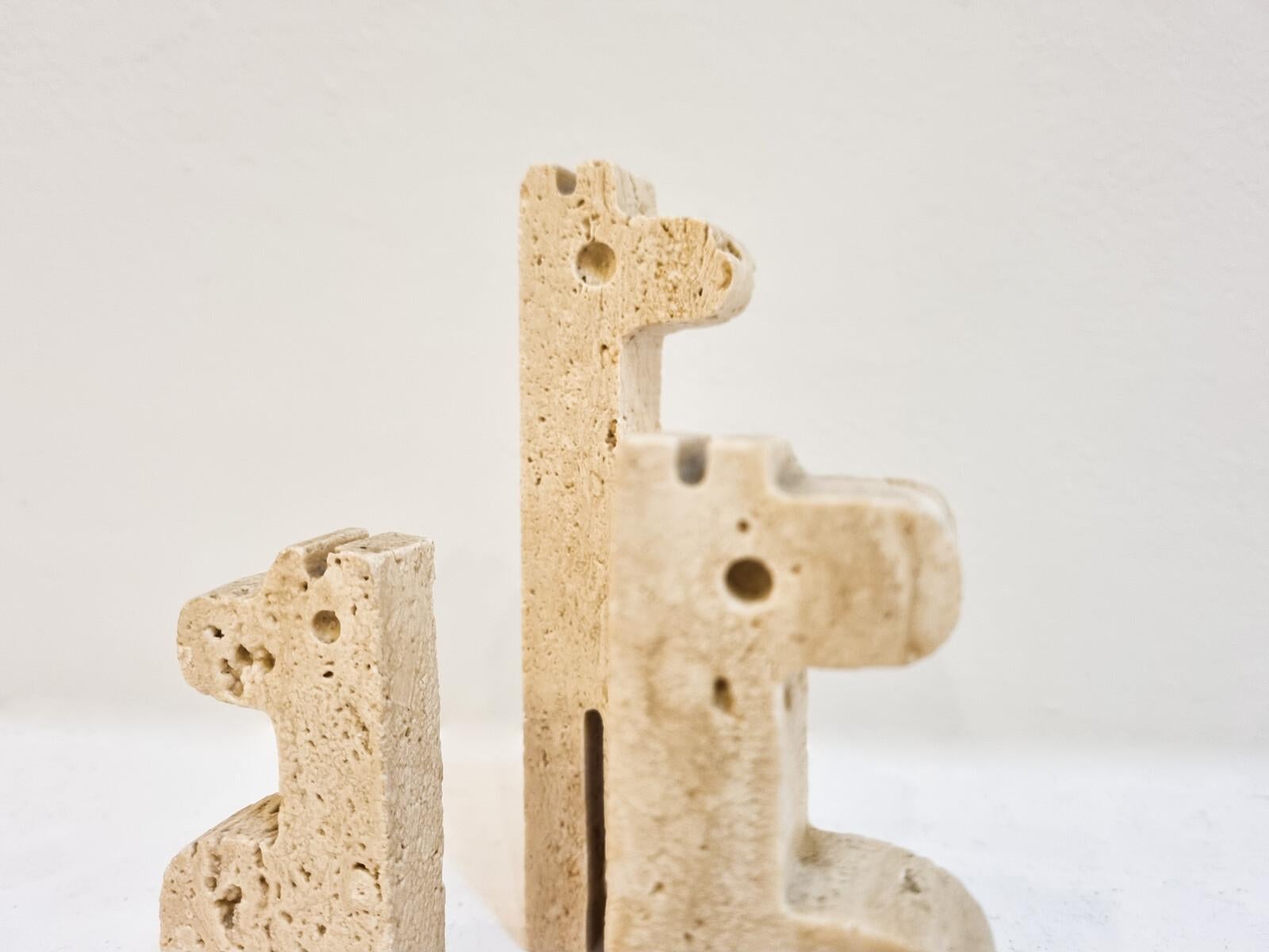 Late 20th Century Italian Brutalist Travertine Giraffe Sculptures by Fratelli Mannelli Italy, 1970