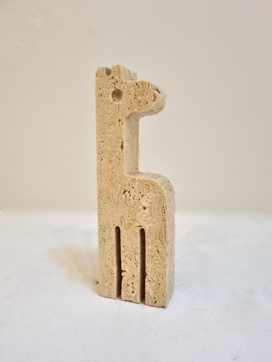 Italian Brutalist Travertine Giraffe Sculptures by Fratelli Mannelli Italy, 1970 1