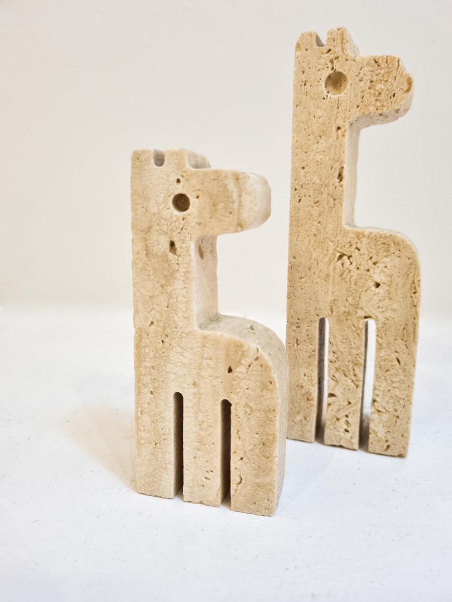 Italian Brutalist Travertine Giraffe Sculptures by Fratelli Mannelli Italy, 1970 2