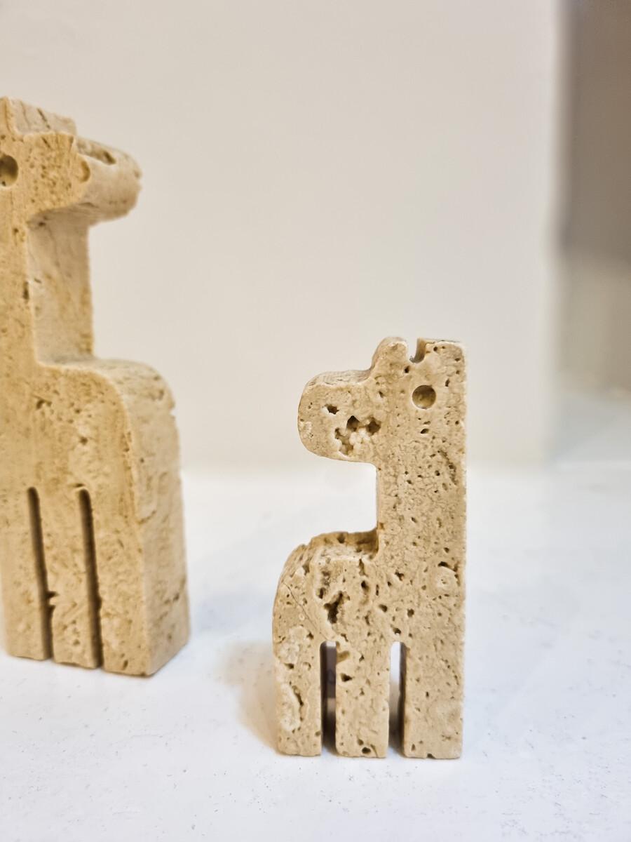 Italian Brutalist Travertine Giraffe Sculptures by Fratelli Mannelli Italy, 1970 3