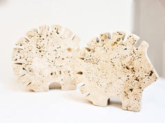 Italian Brutalist Travertine Hedgehog Sculptures by Fratelli Mannelli, Italy