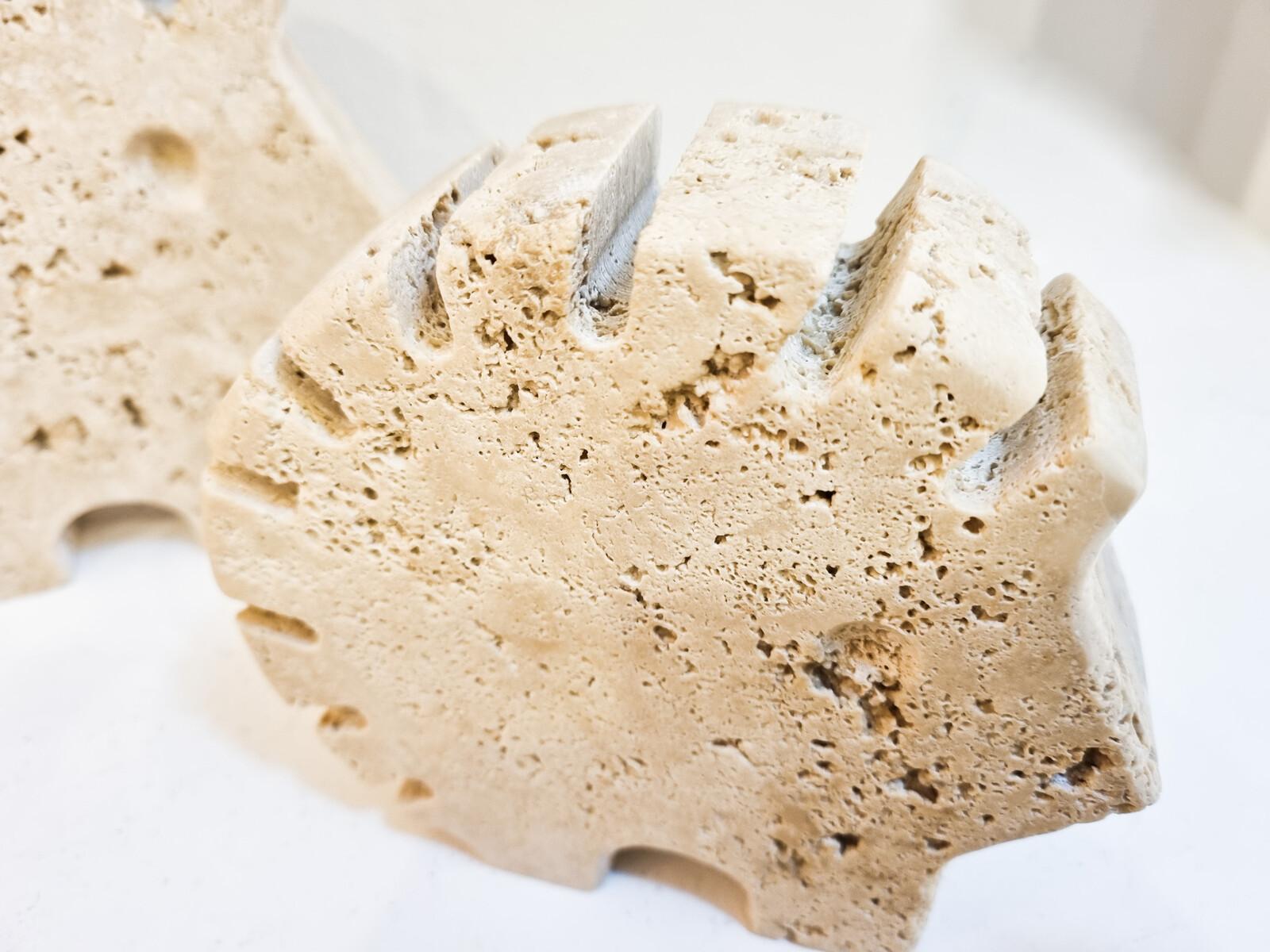 Late 20th Century Italian Brutalist Travertine Hedgehog Sculptures by Fratelli Mannelli, Italy For Sale