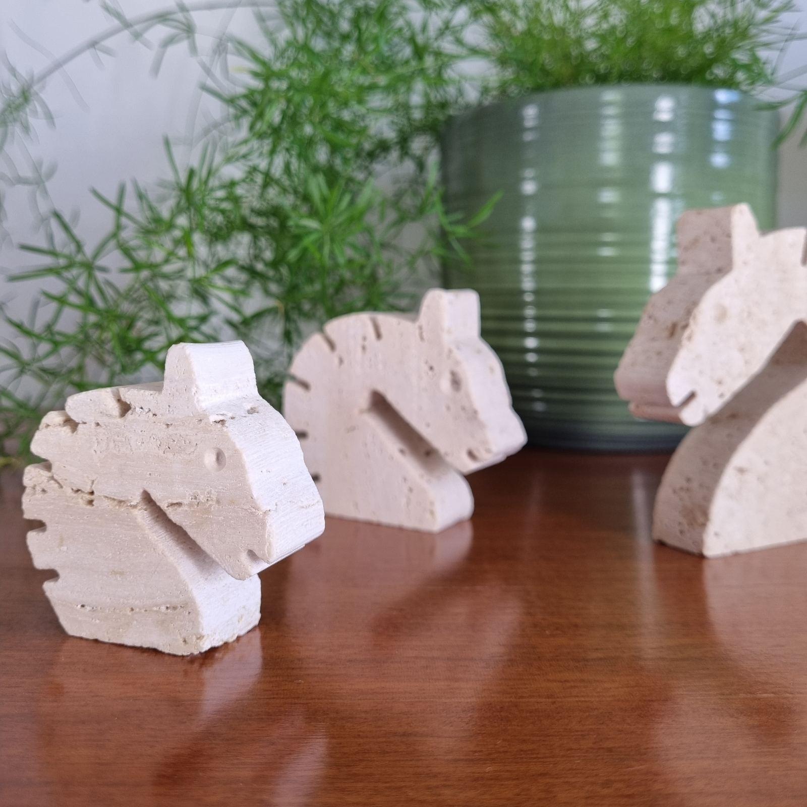 Late 20th Century Italian Brutalist Travertine Horses by Enzo Mari for Frateli Mannelli, Italy 70s For Sale