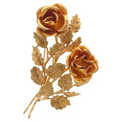 Broche italiano Buccelatti de oro de 18 quilates Ramo de flores