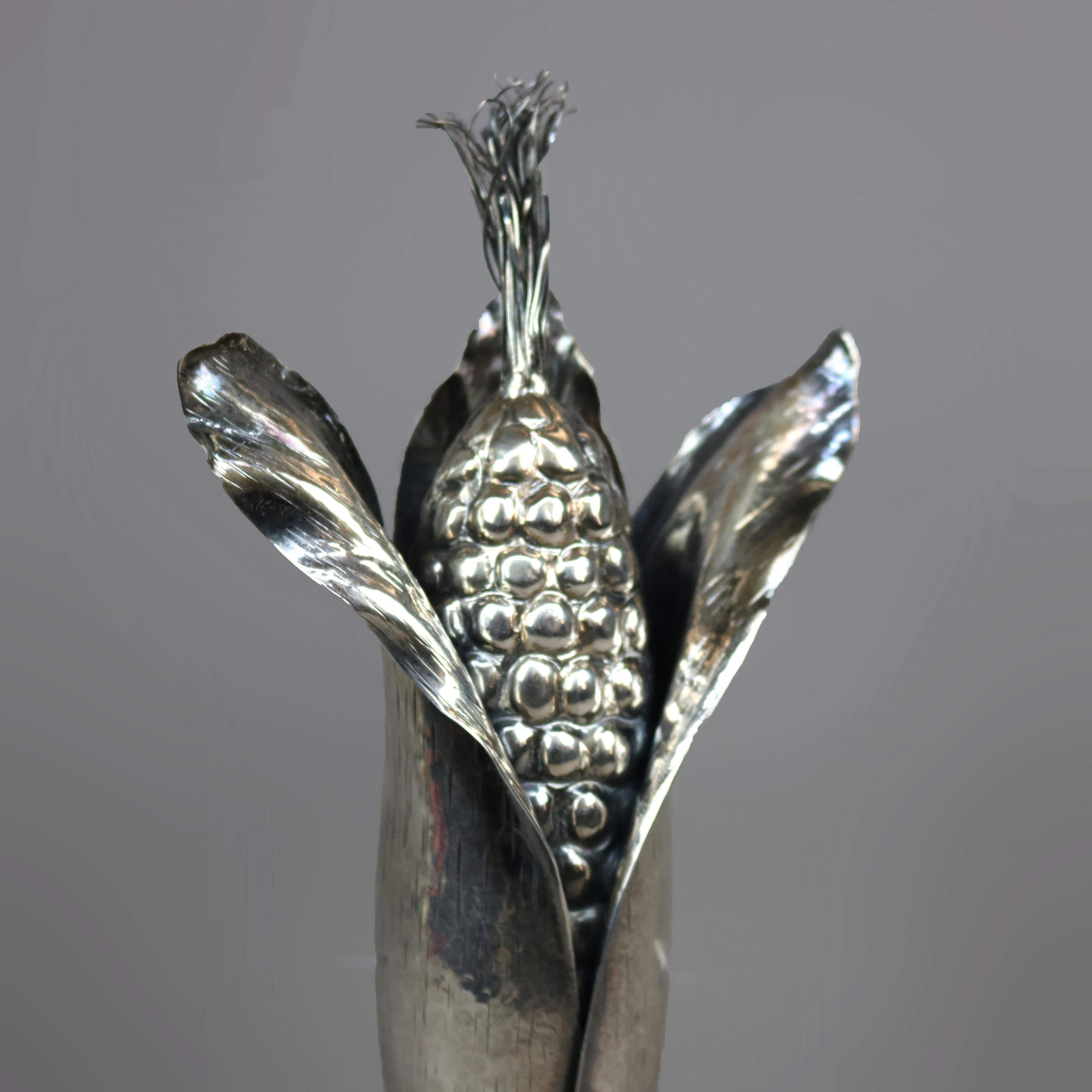 Italian Buccellati Figural Sterling Silver Full Size Corn, 6.74 Toz, c1940 2