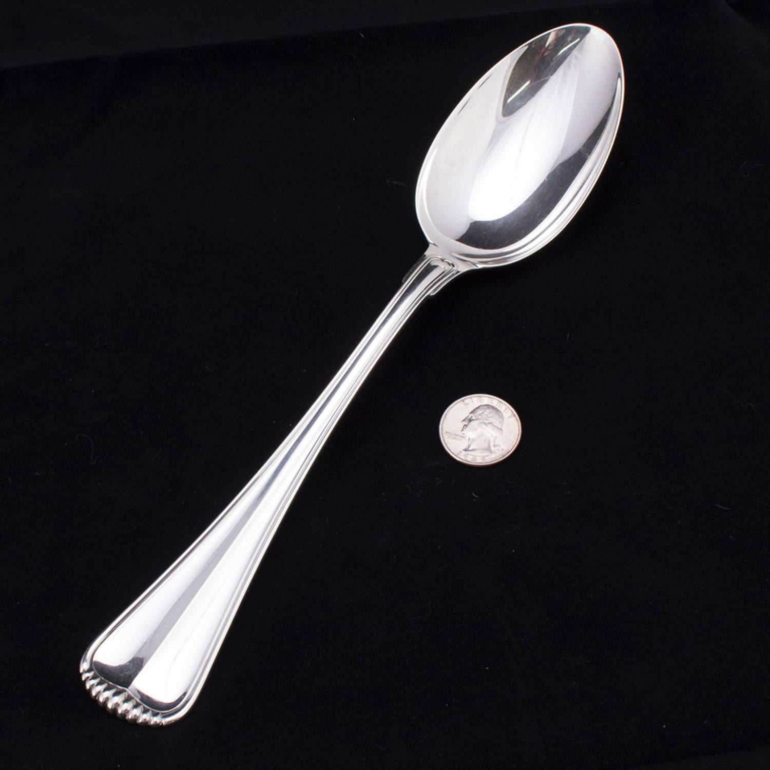 20th Century Italian Buccellati Milano Sterling Silver Serving Spoon, 4.18 toz, circa 1930