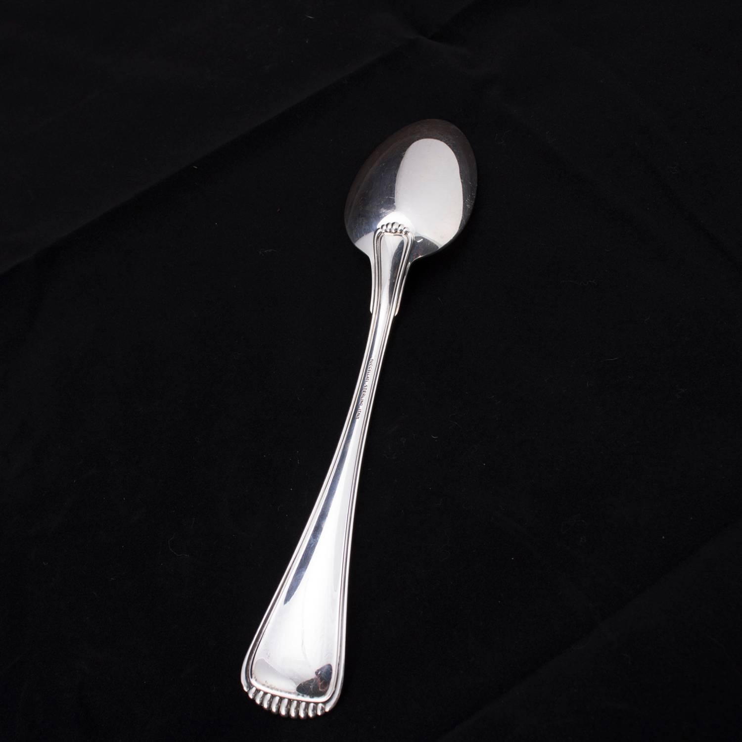 Italian Buccellati Milano Sterling Silver Serving Spoon, 4.18 toz, circa 1930 4