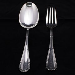 Italian Buccellati Sterling Silver Spoon & Fork Serving Set, 9.68 Toz