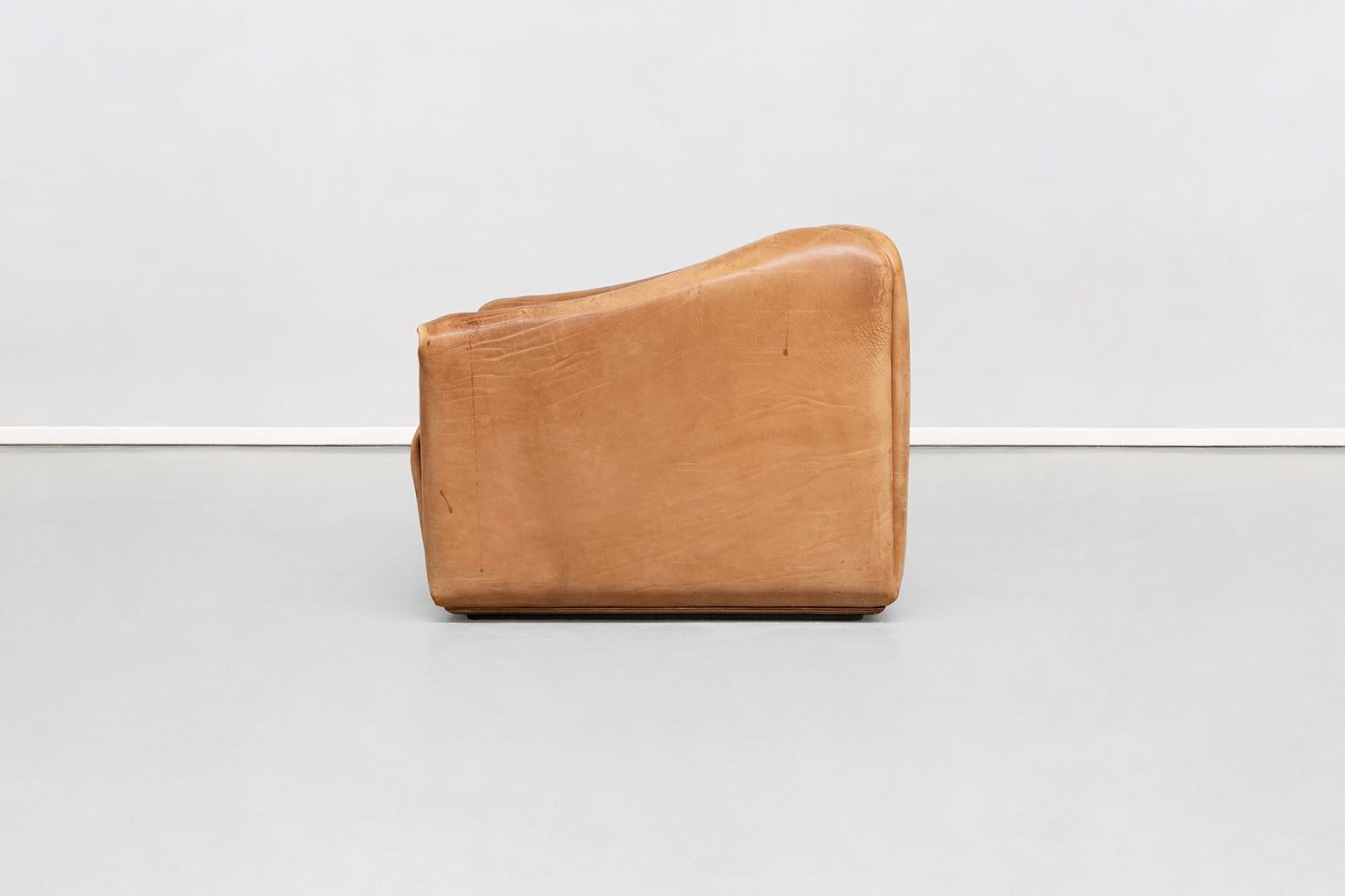 Late 20th Century Italian Buffalo Light Brown Leather Sofa, Mod. DS 47 by De Sede, Svizzera, 1970s