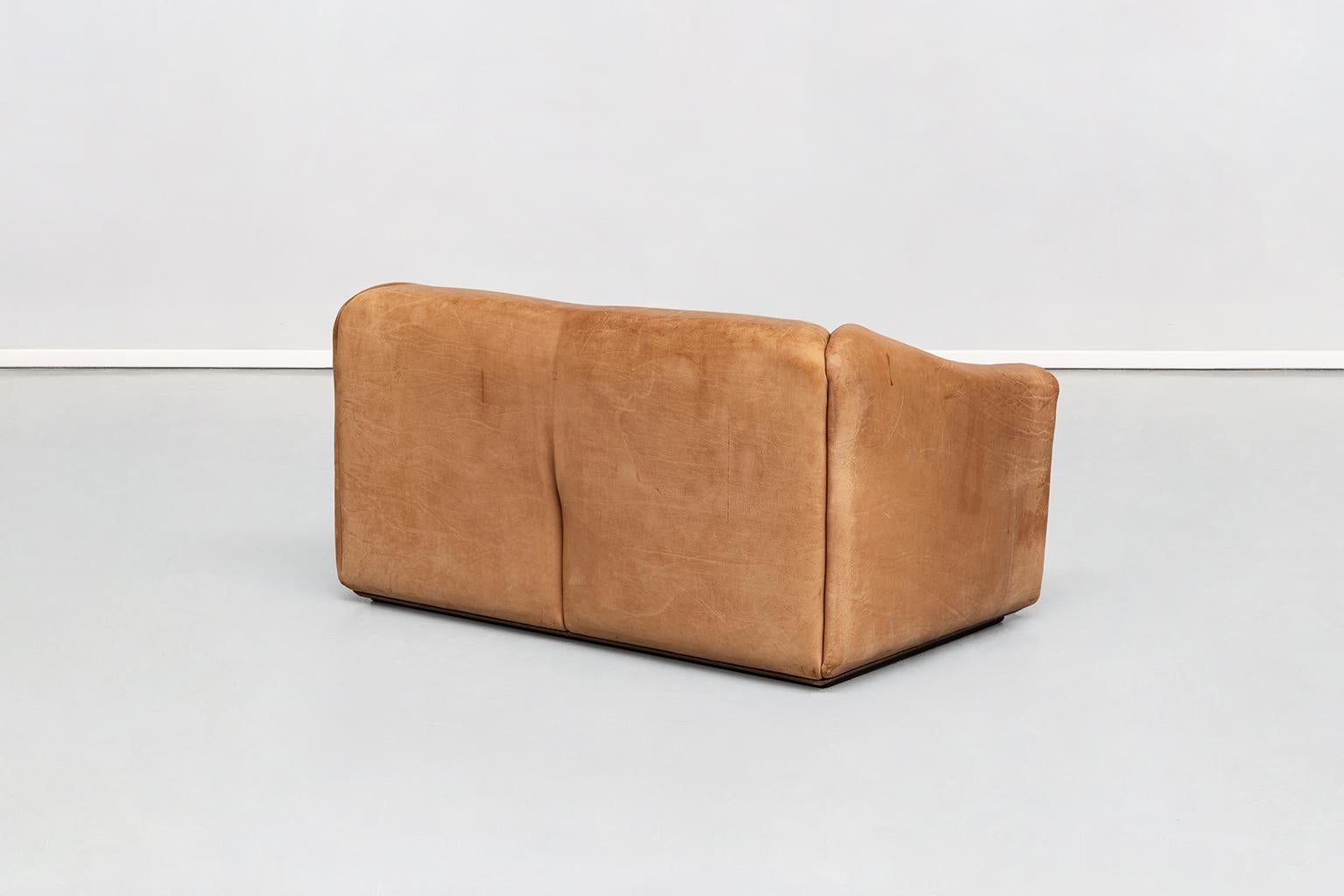 Italian Buffalo Light Brown Leather Sofa, Mod. DS 47 by De Sede, Svizzera, 1970s 2